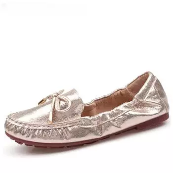 Мокасины с бантом, серебристо-золотые балетки, повседневные туфли без застежек, женские, неглубокие, мягкие, летние, женские туфли, zapatos mujer 2024, тенденция 34 чёрный
