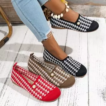 Мокасины с круглым носком и плоским дном, удобная дышащая повседневная обувь 36 чёрный