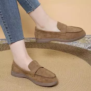 Мокасины с мягкой подошвой, весна и осень 2024, новые педали, ленивые туфли Doudou, нескользящие, повседневные и удобные рабочие туфли с низким верхом 36