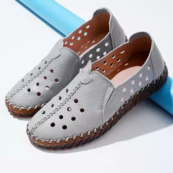 Мокасины с открытыми носками, широкие женские туфли для вождения, женские белые балетки из натуральной кожи, роскошные красные мокасины для мам CN 35