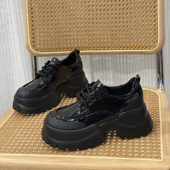 Мокасины в английском стиле с толстой подошвой, женские осенние туфли Мэри Джейн, модные и удобные 35 белый