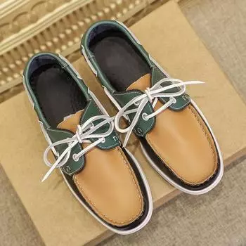 Мокасины в британском стиле, классические туфли Lazy Shoes, мужские кожаные туфли, повседневная обувь, модные туфли-лодочки, английские туфли на плоской подошве для мужчин, туфли на шнуровке 39 коричневый