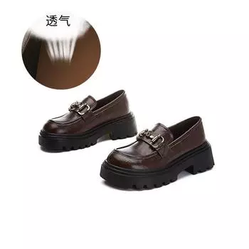 Мокасины женские с пенопластовой подошвой и овчиной, весна 2025, новая толстая подошва, увеличивающая рост, женская обувь с одной педалью, модные одиночные туфли для женщин 35