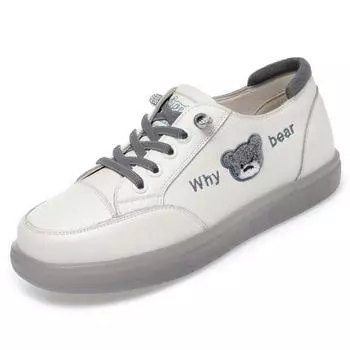 Мокасины, женские студенческие кроссовки из натуральной кожи, туфли для медсестер на плоской подошве для девочек, большие размеры