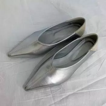 Мокасины женские туфли на плоской подошве с острым носком сексуальные туфли элегантные женские 2024 трендовые неглубокие модные сандалии роскошное платье вечеринка Zapatos 35 чёрный