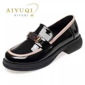 Мокасины, женские весенние туфли из лакированной кожи, женская обувь на платформе в британском стиле 35