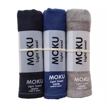 MOKU Face towel M size 3 piece set [Contex] 59443-90 (charcoal gray, navy, gray)