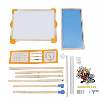 Мольберт для детей с рулоном бумаги, обучающая игрушка, магнитные наклейки, двухсторонние, вращающиеся на 360 градусов, для детей