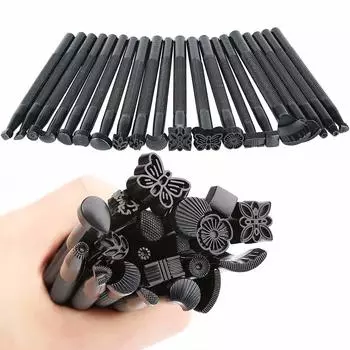 MOLATE 20 гравированных штампов-палочек для резьбы по коже, изделий из кожи, инструментов для самостоятельной работы чёрный