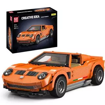 Mold King 10116 Технический автомобильный строительный блок Оранжевый спортивный гоночный автомобиль Модель игрушки Сборный кирпичный набор для детей Рождественский подарок 10116