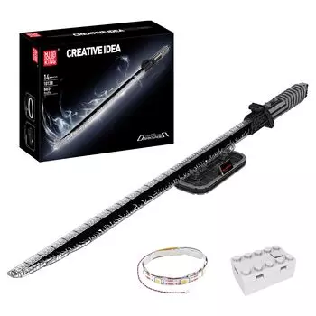 Mold King 10138 Technique Darksaber Block Set - Модель блока Меча Тьмы с подсветкой и подставкой Creative Cosplay Anime Technology Block Model