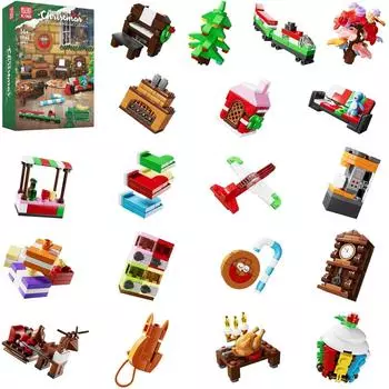 Mold King 10164 10165 Рождественский строительный блок Рождественский адвент-календарь Модель Сборка кирпичных игрушек Дети Рождественский подарок 10164