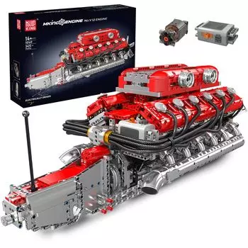 Mold King 10169 Technology V 12 Автомобильные игрушки для двигателей, 3472 Блоки двигателей, Блоки, Подарочные наборы, Технология конструкции автомобильного двигателя