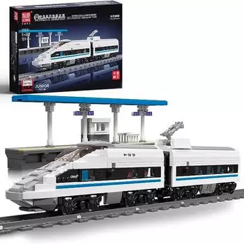 MOLD KING 12021 CRH Train Building Block Технический RC Электрический железнодорожный путь Детские кирпичи Игрушки Рождественские подарки Подарок на день рождения