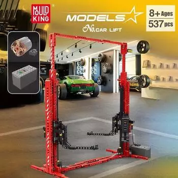 MOLD KING 13053 Технические строительные блоки APP RC Моторизованный автомобильный подъемник Модель MOC-3054 Кирпичи Запчасти для автомобилей Детские игрушки Рождественские подарки красный