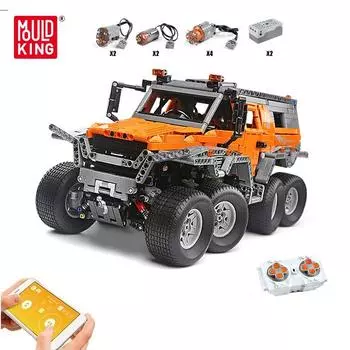 MOLD KING 13088 Технический внедорожник, альпинистский пикап, модель MOC-5360, кирпичи, строительные блоки, детские игрушки, подарок на день рождения оранжевый