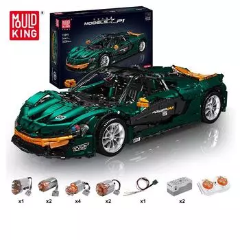MOLD KING 13091, наборы технических моделей автомобилей, электрический P1, скоростной спортивный автомобиль, кирпичи, игрушки, рождественские подарки для мальчиков и детей Without motor