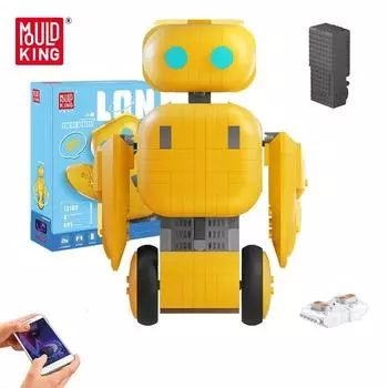 MOLD KING 13100 Креативные игрушки Техническое приложение RC Интеллектуальный робот Строительный блок Развивающие игрушки для детей Рождественские подарки жёлтый