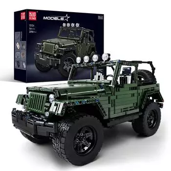 Mold King 13124 Technology Vehicle Model Building Blocks MOC Machinery Green Vehicle Building Blocks Toy Kit 18 Off-Road Kit, Series, 2096+PCS
