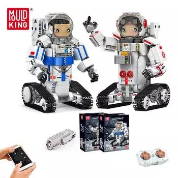 MOLD KING 13136 Технический робот с дистанционным управлением RC Моторизованный робот-космонавт Строительные блоки Кирпичи Игрушки Рождественские подарки для детей красный