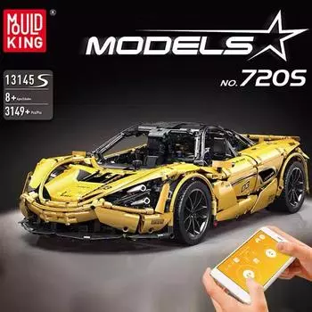 MOLD KING 13145S Технический P1 Суперскоростной гоночный автомобиль Модель MOC-46762 Строительные блоки Кирпичи Игрушки для детей Подарки бойфренду Power pack
