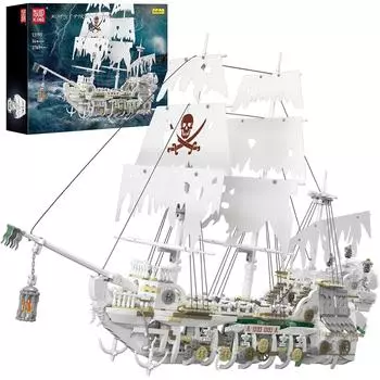 Mold King 13193, пиратский корабль, строительный блок, MOC, скелет, модель пиратского корабля, игрушки, сборочный корабль, набор кирпичей, детский рождественский подарок 13193