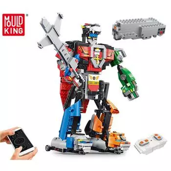 MOLD KING 15037 MK Voltron Robot 2 игрушки с дистанционным управлением Технические строительные блоки для детей подарок на день рождения