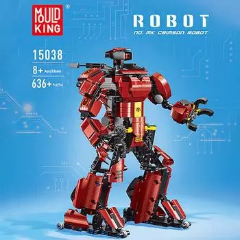 MOLD KING 15038 Креативные игрушки, приложение, радиоуправляемое управление, моторизованный малиновый робот, модель, высокотехнологичный строительный блок, кирпич, детский рождественский подарок
