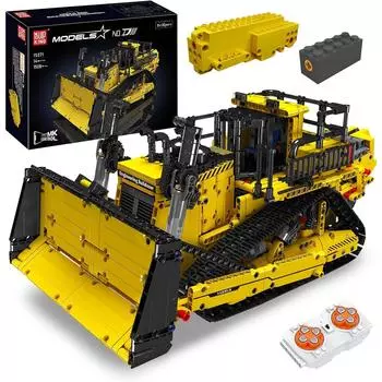 Mold King 15071 Технический грузовик, строительный блок, модель бульдозера с дистанционным управлением, инженерный грузовик, игрушки, детские рождественские подарки