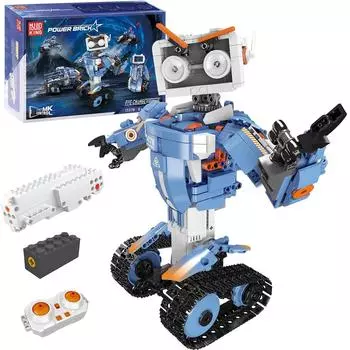 Mold King 15078 Технический робот Строительный блок RC APP Motorzed Five Chaning Robot Carl Model Toys Детские рождественские подарки синий