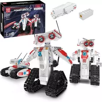 MOLD KING 15082 Игрушечный проект STEM, сделанный роботом, подходит для детей в возрасте 6–10, 8–12 лет и старше в автомобиле «три в одном» с дистанционным управлением