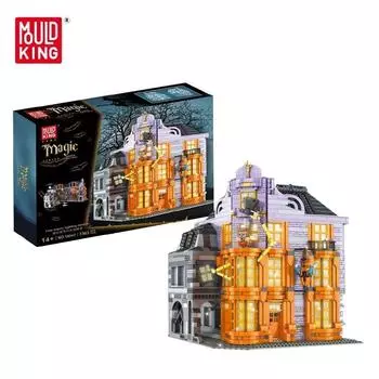 MOLD KING 16041, строительные блоки Streetview, магазин волшебных шуток, модель сборки, кирпичи, косая аллея, игрушки, детские рождественские подарки