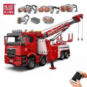 MOLD KING 17027 17028 Технические строительные блоки RC моторизованная пожарно-спасательная машина игрушки MOC кирпичи модель автомобиля детские рождественские подарки красный