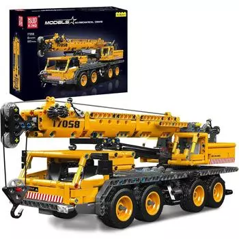 Mold King 17058 Технический автомобильный строительный блок, механическая модель крана в сборе, грузовик, кирпич, инженерные игрушки, детский рождественский подарок