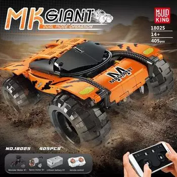 MOLD KING 18025 Технический альпинистский автомобиль, строительные блоки, приложение MK, гигантский пульт дистанционного управления, модель автомобиля, кирпичи, детская игрушка «сделай сам», рождественский подарок оранжевый