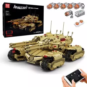 Mold King 20011 Technik MOC Tank Building Blocks War Series Tank с приложением и дистанционным зажимом Tank Clamp Block, совместимым с Ages Kit, Модель, Управление, Комплект,