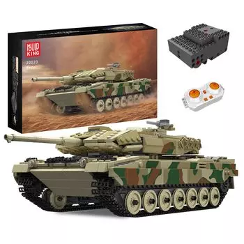 Mold King 20020 MOC Leopard 2 Tank Building Blocks Военные транспортные средства Building Blocks Электрические строительные блоки с пультом дистанционного управления Подходит для мальчиков и