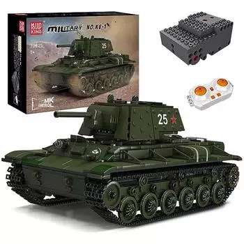 MOLD KING 20025, строительные блоки, танк, военный танк, Вторая мировая война, Россия, КВ-1, тяжелый танк, модель танка с дистанционным управлением, игрушки для детей