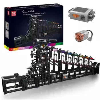 Mold King 26006 Rolling Ball Building Block Моторизованная Радуга Тенсегрити Модель Сборка Мраморный Бег Игрушки Детский Рождественский Подарок чёрный
