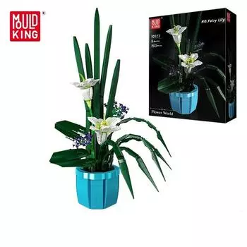 MOLD KING Цветочный Строительный Набор Лилия Искусственный Цветок Набор Строительный Набор Игрушка Цветочная Модель Леди Подарок На День Рождения (Фея Лили)