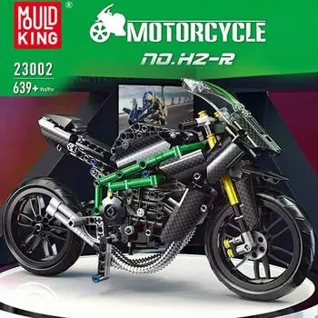 MOLD KING High-Tech MOC H2R модель мотоцикла, строительные блоки, сборка, креативные кирпичи, детские игрушки «сделай сам», рождественские подарки
