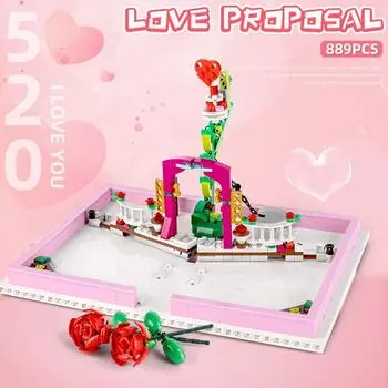 MOLD KING креативные игрушки MOC романтическая любовь предложение свадебная книга модель наборы строительных блоков кирпичи подарок на день Святого Валентина розовый