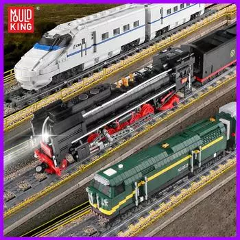 MOLD KING MOC The QJ паровозы, поезд с дистанционным управлением, строительные блоки, кирпичи, детские развивающие игрушки «сделай сам», рождественские подарки 12003CX carriage