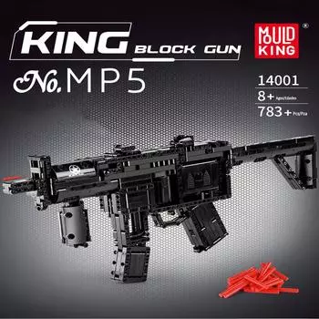 MOLD KING моторизованный блок-пистолет MP5, модель пистолета-пулемета, строительные блоки, кирпичи, детские развивающие игрушки «сделай сам», рождественские подарки