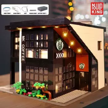 MOLD KING Street View Строительные блоки MOC-45635 СОВРЕМЕННОЕ КАФЕ Наборы моделей Сборные кирпичи Детские развивающие игрушки Подарки на день рождения