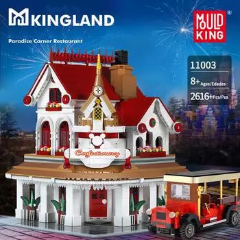 MOLD KING Streetview модель здания европейский ресторан угловая модель блоки кирпичи игрушки для детей рождественские подарки