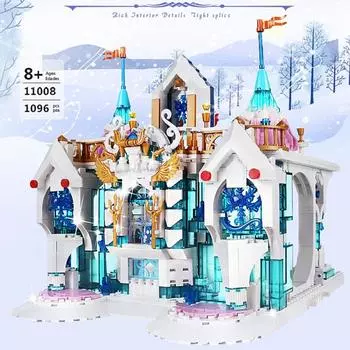 MOLD KING Строительные блоки Креативный MOC Снежный дворец Замок Модель сборки Кирпичи Детские развивающие игрушки Рождественские подарки