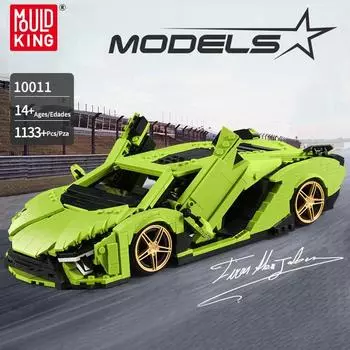 MOULD KING Техническая модель автомобиля Sierne Green Наборы моделей автомобилей Строительные блоки MOC Bricks Детские развивающие игрушки Рождественский подарок зелёный