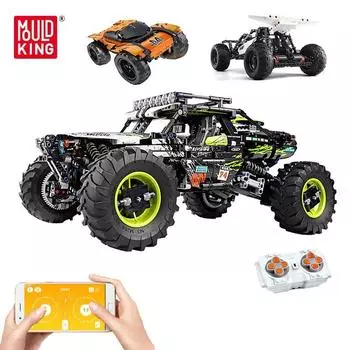 MOLD KING, технические радиоуправляемые автомобили, игрушки для мальчиков, строительные блоки, дистанционное управление, внедорожный автомобиль, багги для скалолазания, грузовик, подарки 18001 with motor