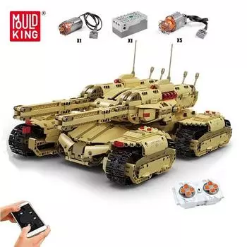MOLD KING технические строительные игрушки, моторизованные мамонты, модель танка в сборе, кирпичный блок, радиоуправляемые игрушки для детей, рождественские подарки